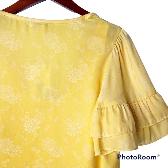 CHELSEA & VIOLET NWT Ruffle Sleeve Boho Peasant Dress Size Small in Maize Yellow - Picture 13 of 14